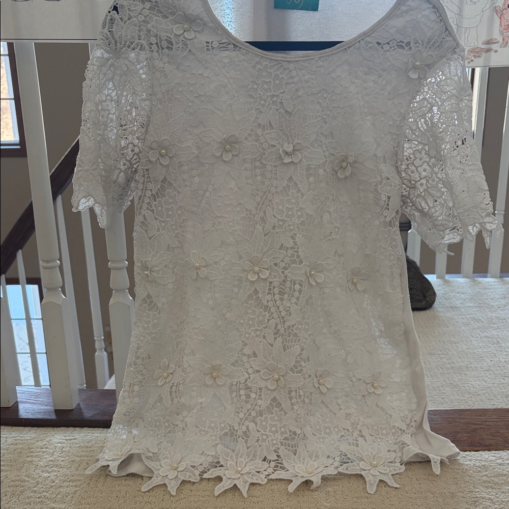 Elegant White Lace Top